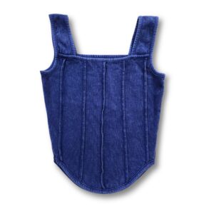 Blue knitted corset top